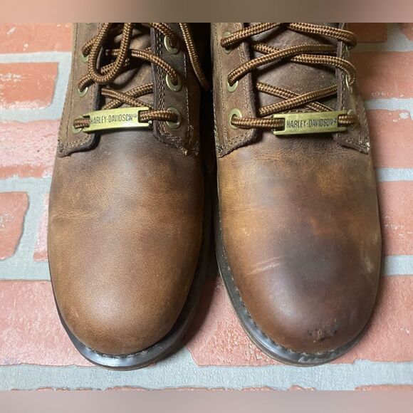 NEW Harley Davidson # D93192 Brown Leather Ankle Boot Riding Biker Boots 13 - Picture 5 of 12